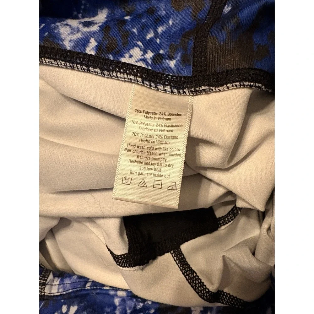 Alo Yoga Airbrush Leggings Deep Electric Blue Snakeskin Python Small,‎ Cropped